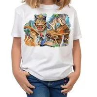 Tini - Shirts Print-Shirt Dinosaurier / Dino Motiv Kindershirt buntes Dino Foto - Dinosaurier-Selfie : Selfie Dinos