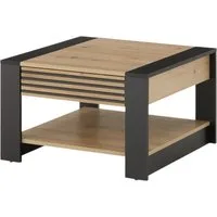 moebel-dich-auf Couchtisch FERRA (Beistelltisch, 1 Schubkasten, Stäbchenoptik), quadratisch 70x70