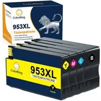 ColorKing Kompatibel für 953xl Tintenpatrone (Officejet Pro 7720 7730 7740 8210 8218 8710 8715 8720 8725 8728 8730 8740, 4-tlg., Ersatz für HP 953 XL HP953XL HP953 1Schwarz 1Cyan 1Magenta 1Gelb)