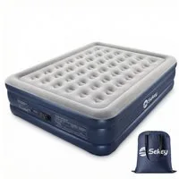 Sekey Luftbett 203x152cm Aufblasbare Matratze Luftmatratze selbstaufblasend mit Pumpe, Luftbett Grau 203x152x46cm Wasserabweisend Doppelbett mit Tragebeutel