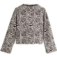 Next Blusenshirt Hochgeschlossenes, langärmeliges Jacquard-Oberteil (1-tlg)