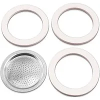 VIOKS Dichtungsband Dichtung Set Ersatz für Moka Bialetti, 3 x Gummidichtungen mit Siebeinsatz für Espressokocher