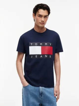 Tommy Jeans (PVH Group) - TJM REG BIG FLAG SS TEE EXT Dark Night Navy - Gr. - XXL
