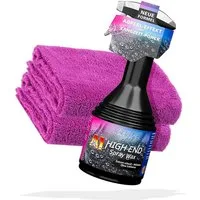 detailmate Dr. Wack A1 HIGH END Spray Wax 500 ml + 2x Edgeless Mikrofasertuch Autoshampoo (Reinigungsmittel, Wasch Reinigungsset, Aussen)