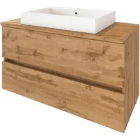 welltime Waschtisch Livorno (Set, 2-St), mit 2 Schubladen, Keramik