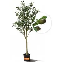 Kunstbaum KAIVIO Künstlicher Olivenbaum 120 cm Classic, Kaivio, Höhe 120 cm, Naturgetreue Optik mit 504 Blättern und 28 Oliven