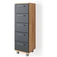 Vicco Midischrank Ilias, Eiche/Anthrazit, 30 x 95 cm (1-St) Drehbar