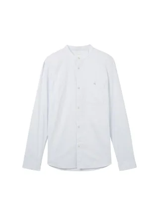 Denim Tom Tailor - Basic Fit Hemd mit Stehkragen light herringbone structure - Gr. - XL