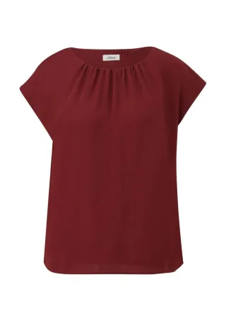 s.Oliver BLACK LABEL - Ärmellose Bluse aus Chiffon rot - Gr. - 44