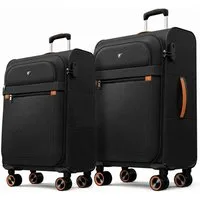 Verage Koffer Weichschalenkoffer, Leicht Reisekoffer mit Zahlenschloss, 4 Rollen, Stoffkoffer, Handgepäck/Set 3-teilig, 56/66/76cm,47/77/109L