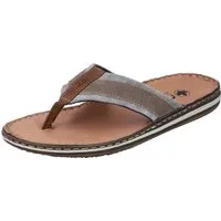 Rieker Zehentrenner, Sommerschuh, Schlappen, Poolslides, Badeschuh, mit Leder-Innensohle