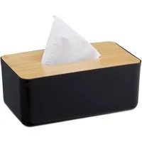 relaxdays Badorganizer Taschentuchbox Bambusdeckel