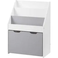 Woltu Bücherregal, 1-tlg., 3 Regale Aufbewahrungstruhe 1-tlg., mit Räder aus Holz