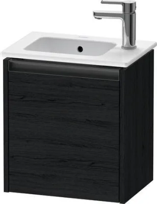 Duravit Ketho.2 Waschtischunterbau wandhängend Eiche Schwarz Matt 410x292x440 mm - K25060R16160000 K25060R16160000
