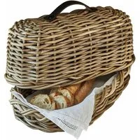 Mirabeau Brotkasten Brotbox Gioialetto braun, Rattan, Henkel: 100%