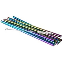 APS Trinkhalme, (Set, 11-tlg), 10 Trinkhalme aus Edelstahl + Reinigungsbürste