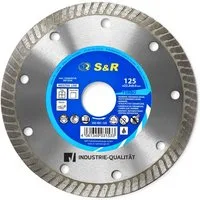 S&R Diamanttrennscheibe Fliesenscheibe, PREMIUM Clean Cut 125x22,23 mm, präzise Schnittkanten, Ø 125 mm, für Fliesen, Feinsteinzeug, harter Keramik, Granit, Marmor