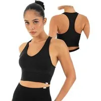 Smilodox Sport-BH Vonda, Sport Top Damen, Gym-BH für Workouts,Training & Yoga V-Ausschnitt, Seamless, Shaped Fit, Support-Bund, elastisch