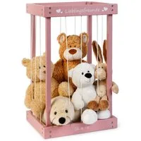 ELLA & PIET® Spielzeugtruhe Plüschtier-Box aus Holz zur Aufbewahrung von Kuscheltieren (Altrosa), Mein Zoo, Kuscheltieraufbewahrung, Spielzeugkiste, Spielzeugtruhe