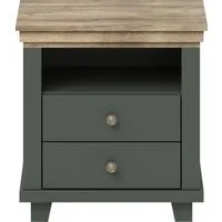 Home affaire Nachtkommode Evora mit 2 Schubläden, Nachttisch in 2 verschieden Farben erhältlich, 52x42x54 cm (BxTxH), Beistelltisch mit MDF-Applikationen, Landhausstil