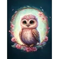 LA CUTE Malen nach Zahlen Eule Babyeule - 5D Diamond Painting Set 30x40cm (5d Diamond Painting Kreatives Hobby Enstpannung, 5d Diamond Set DIY Eule Babyeule), Entspannendes Hobby, kreative Stunden, schimmerndes Endergebnis.