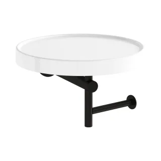 VitrA ArchiPlan Papierrollenhalter mit Keramikablage Wandmontage rund d: 30 Weiß Hochglanz,A44007 A44007