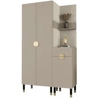 ABIKS MÖBEL Kompaktgarderobe PALERMO Set 6 Garderobe mit gepolsterten Paneelen, Industriell Design