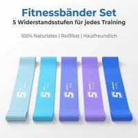SURFOU Stretchband Fitnessbänder Set Gummiband Trainingsbänder Elastikband, für vielseitiges Training,Yoga, Gymnastik, Krafttraining