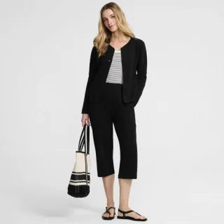 Sport Knit Caprihose für Damen, Damen, size: regular, Schwarz, Baumwolle, by Lands' End