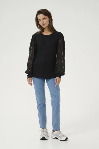 Langarm-Bluse Regular fit Black