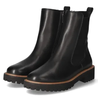 Paul Green Chelsea Boots - Gr. 38 - Schwarz - Leder & Textil