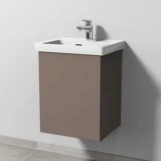 Sanipa 3way Waschtischunterbau zu Villeroy & Boch Subway 3.0 Waschtisch mit 1 Tür, Taupe-Matt SP8431T