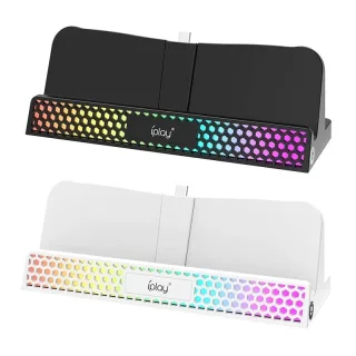 IPLAY HBP-614 for PS5 Portal Game Console RGB Light Charger Bracket with Detachable Stand Plug and Play