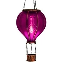 IC Gardenworld LED Solarleuchte LED Solar Heißluftballon mit Flammeneffekt Beleuchtung zum Aufhängen, LED fest integriert, warm-weiß mit Flammeneffekt, 20 warm-weiße Lichter