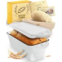 Krustenzauber Brotbackform Brotbackform Gusseisen Topf Brot Backen [inkl. Gärkorb]