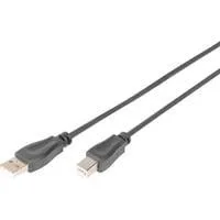 USB 2.0 Anschlusskabel USB-A (Stecker) > USB-B (Stecker) schwarz, 1 Meter