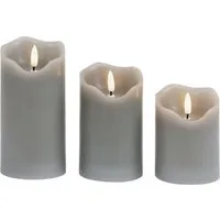 BONETTI LED Dekolicht Weihnachtsdeko, 3er Set, Timerfunktion, Warmweiß, LED-Kerze mit 3D Flamme und Timer