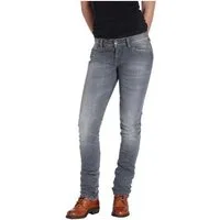 Rokker Motorradhose The Donna Grey Damen Motorrad Jeans Atmungsaktiv wasserabweisend protektoren abriebfest reißverschluss