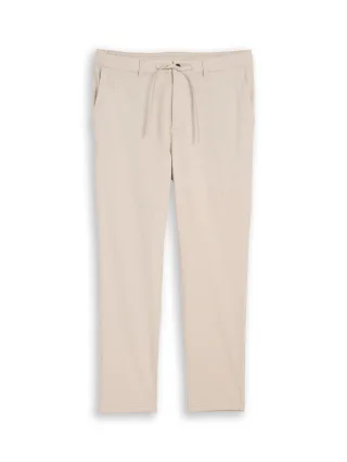 Tom Tailor - Regular Tapered Chino Hose mit Kordelzug cashew beige structure - Gr. - XXL