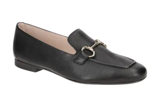 Paul Green Slipper 2596-000 Schwarz Gold Echtleder Blockabsatz 1cm Normalweite