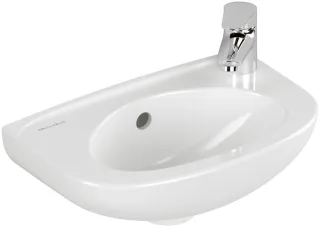 Villeroy & Boch Handwaschbecken Newo 400x250mm Oval, 1 Hahnloch rechts mit Überlauf Weiss Alpin 43944R01