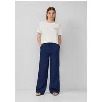 s.Oliver Chinos Hose Indigo dyed Wide-Leg-Hose mit Elastikbund