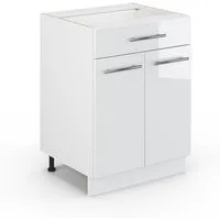 Vicco Unterschrank Fame-Line, Weiß Hochglanz/Weiß, 60 mit Schublade ohne Arbeitsplatte (1-St)