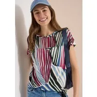 CECIL Kurzarmshirt Mesh-Einsatz an den Schultern