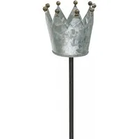 Florists Products Gartenfigur Teelichthalter Krone Zink Dekoration Garten Ø9,5cm H50cm
