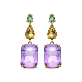 Luxenter Purpurkristall-Ohrringe aus 18k Gelbgold - Phiaqua