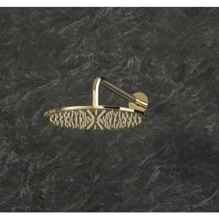 Herzbach LIVING SPA Wandarm 350mm 70 30.960350.1.03 rund gewinkelt PVD Gold