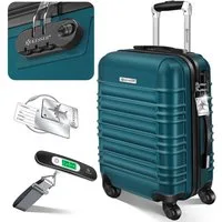 KESSER Hartschalen-Trolley Reisekoffer Handgepäck 55L Koffer Inkl. Kofferwaage + Gepäckanhänger, 4 Rollen, Rollkoffer ABS-Hartschale mit 4 Rollen, Zahlenschloss & Teleskopgriff