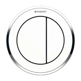 Geberit WC-Steuerung Typ 10 116057KJ1 pneumatisch, 2-Mengen-Spülung, Badmöbel, Kunststoff, weiß/hochglanz-verchromt