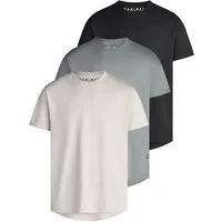 DENIMFY T-Shirt Herren Basic Shirt DFDiego 3er Set Regular Fit (Vorteilspack, 3-tlg) Kurzarm Tee Shirt mit Rundhalsausschnitt aus 100% Baumwolle